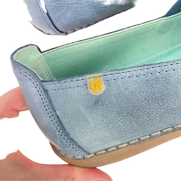 Comfortable Blue Leather Flats - Picture 9 of 12
